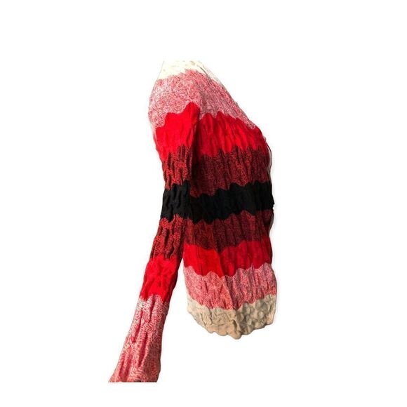 St Johns wool blend ruched red, black cardigan - Picture 3 of 9